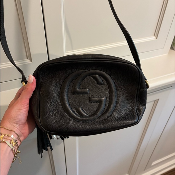 Gucci Handbags - Gucci Black Leather Crossbody Bag